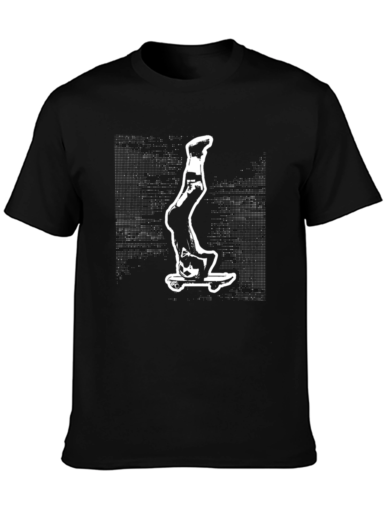 Skateboard Headstand Graphic Tee - Black