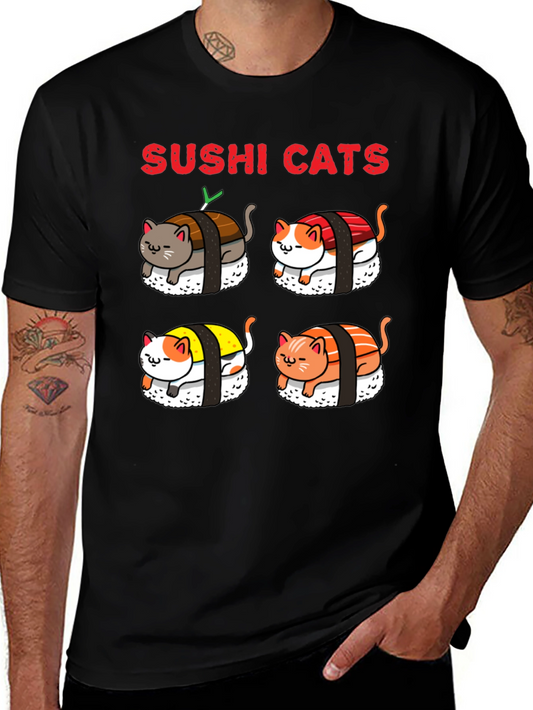 Sushi Cats Graphic Tee - Unique Anime Style