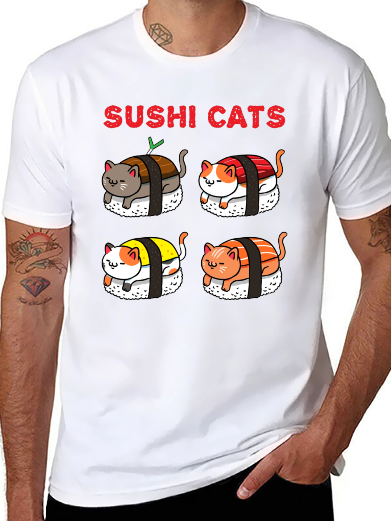 Sushi Cats Graphic Tee - Unique Anime Style