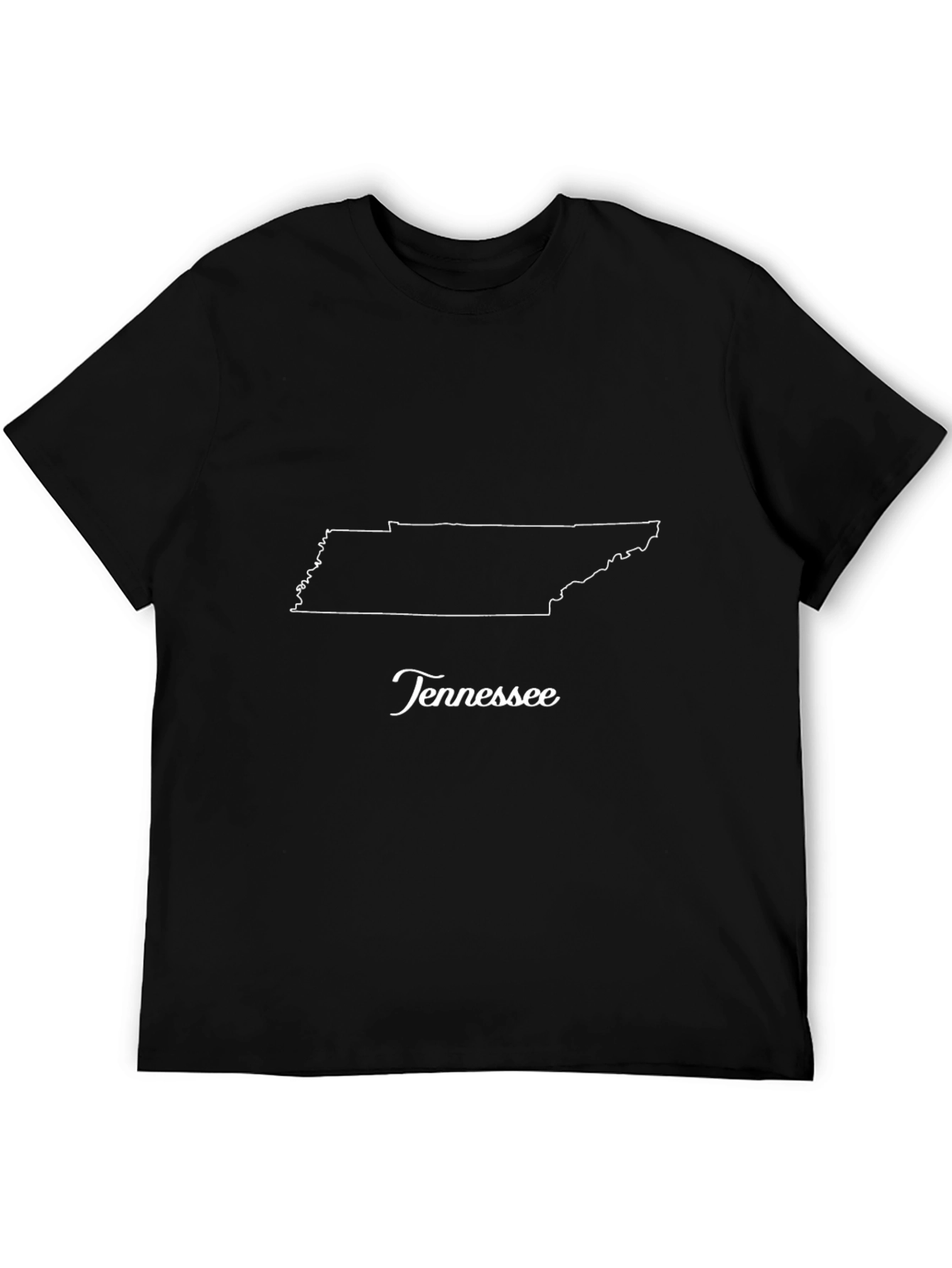 Tennessee Outline Graphic Tee - Black Cotton T-Shirt