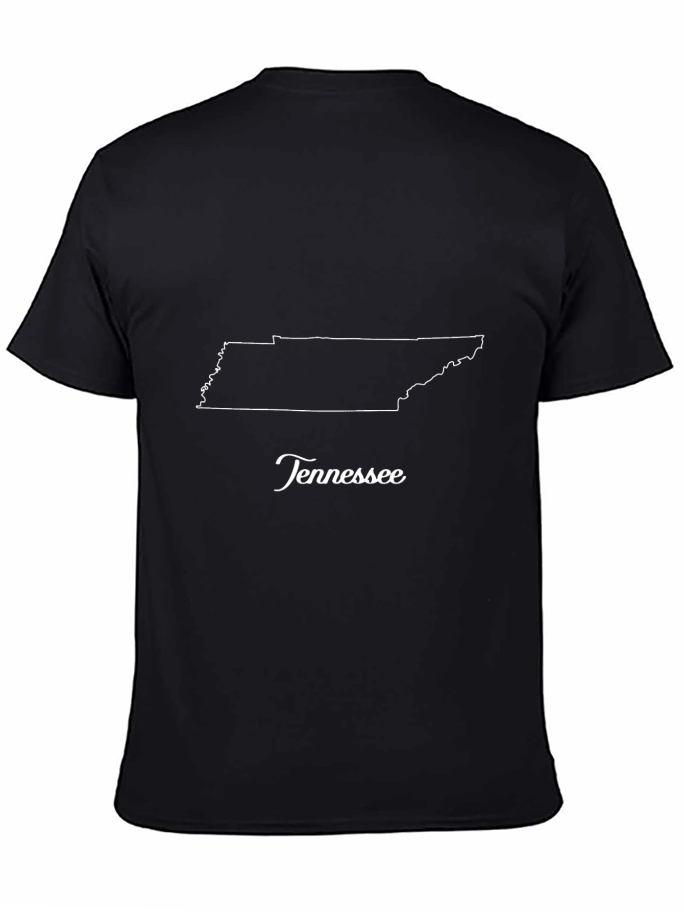 Tennessee Outline Graphic Tee - Black Cotton T-Shirt