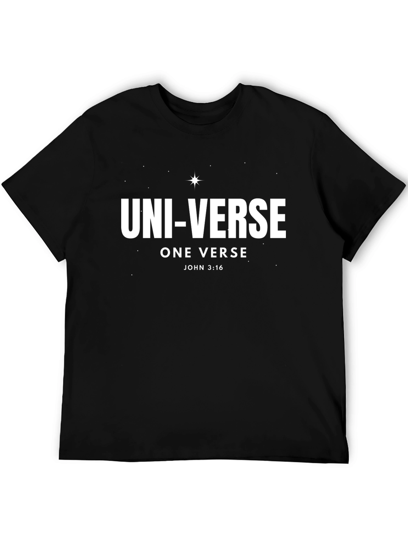 Uni-Verse Christian T-Shirt John 3:16 Black Cotton Tee