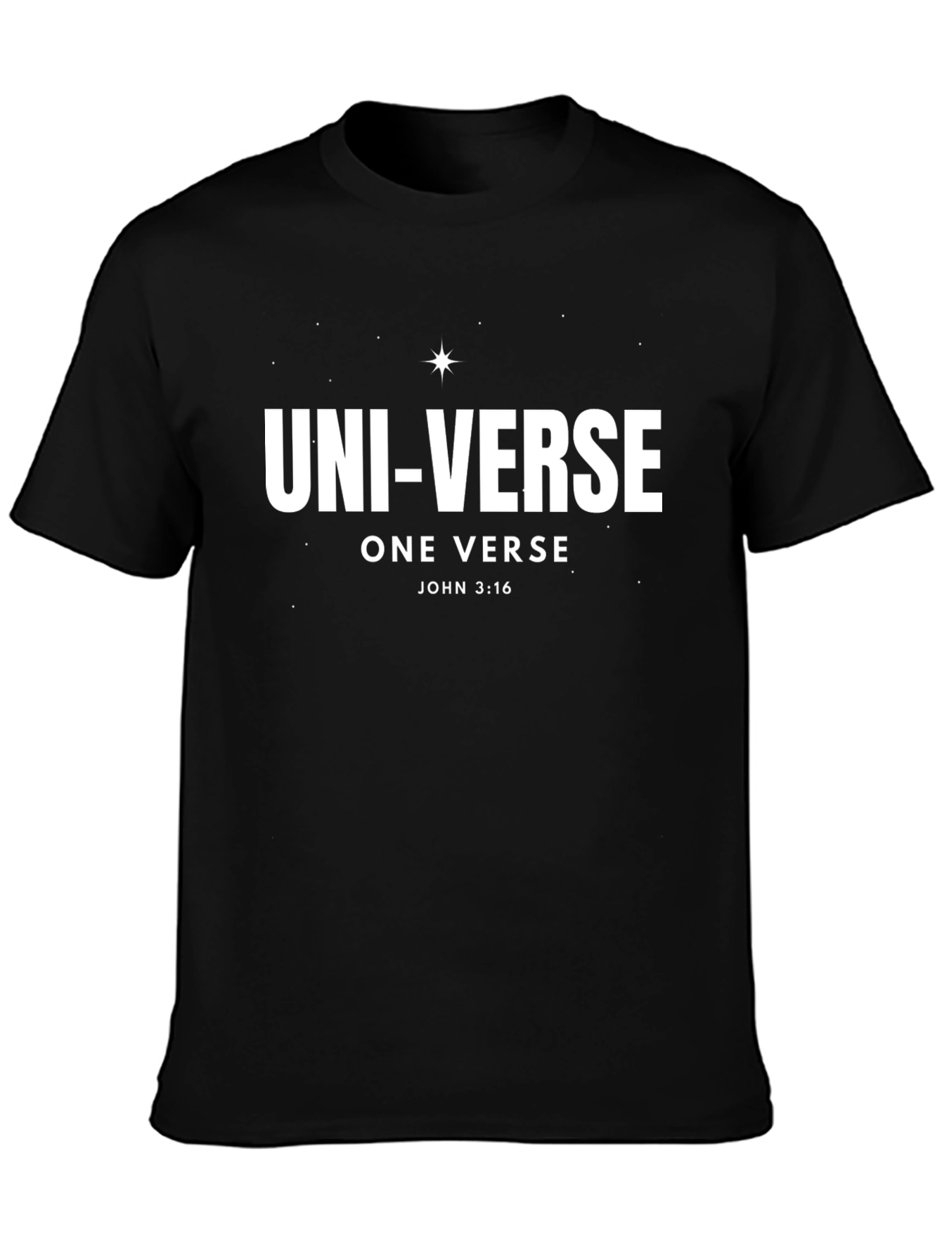 Uni-Verse Christian T-Shirt John 3:16 Black Cotton Tee