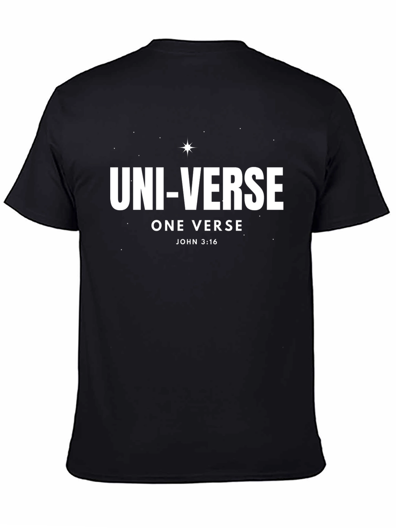 Uni-Verse Christian T-Shirt John 3:16 Black Cotton Tee
