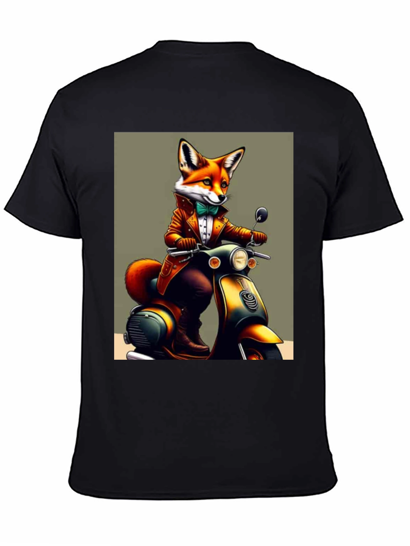 Fox on Scooter Graphic T-Shirt
