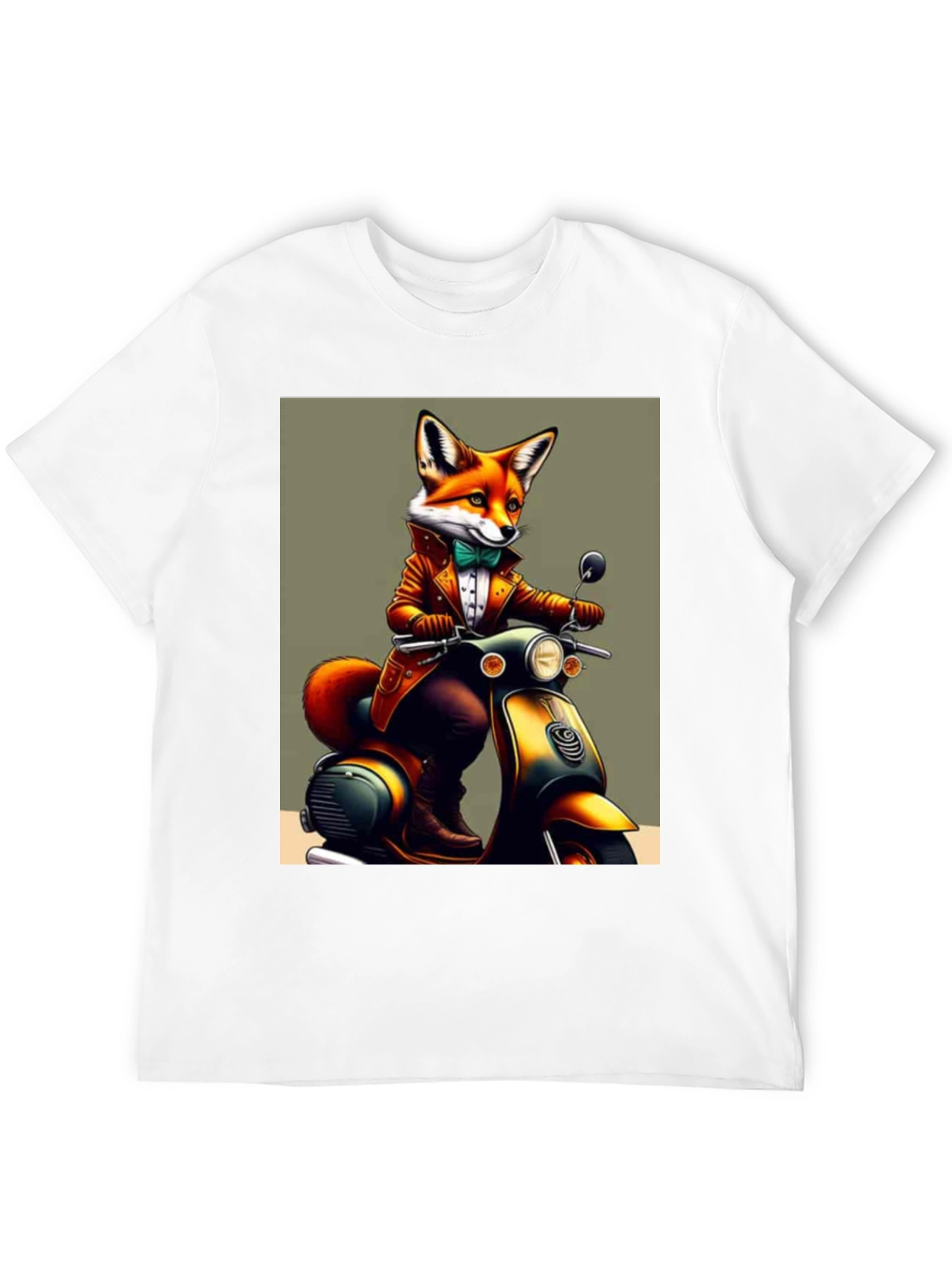Fox on Scooter Graphic T-Shirt