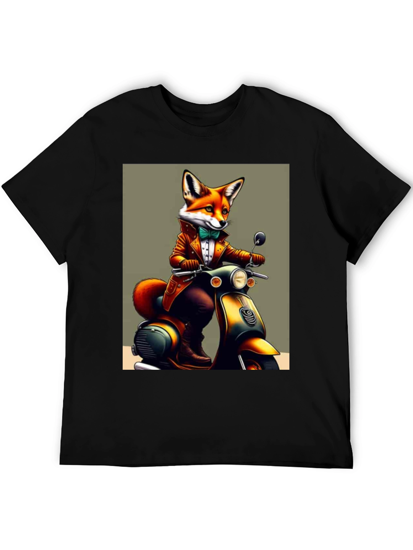 Fox on Scooter Graphic T-Shirt
