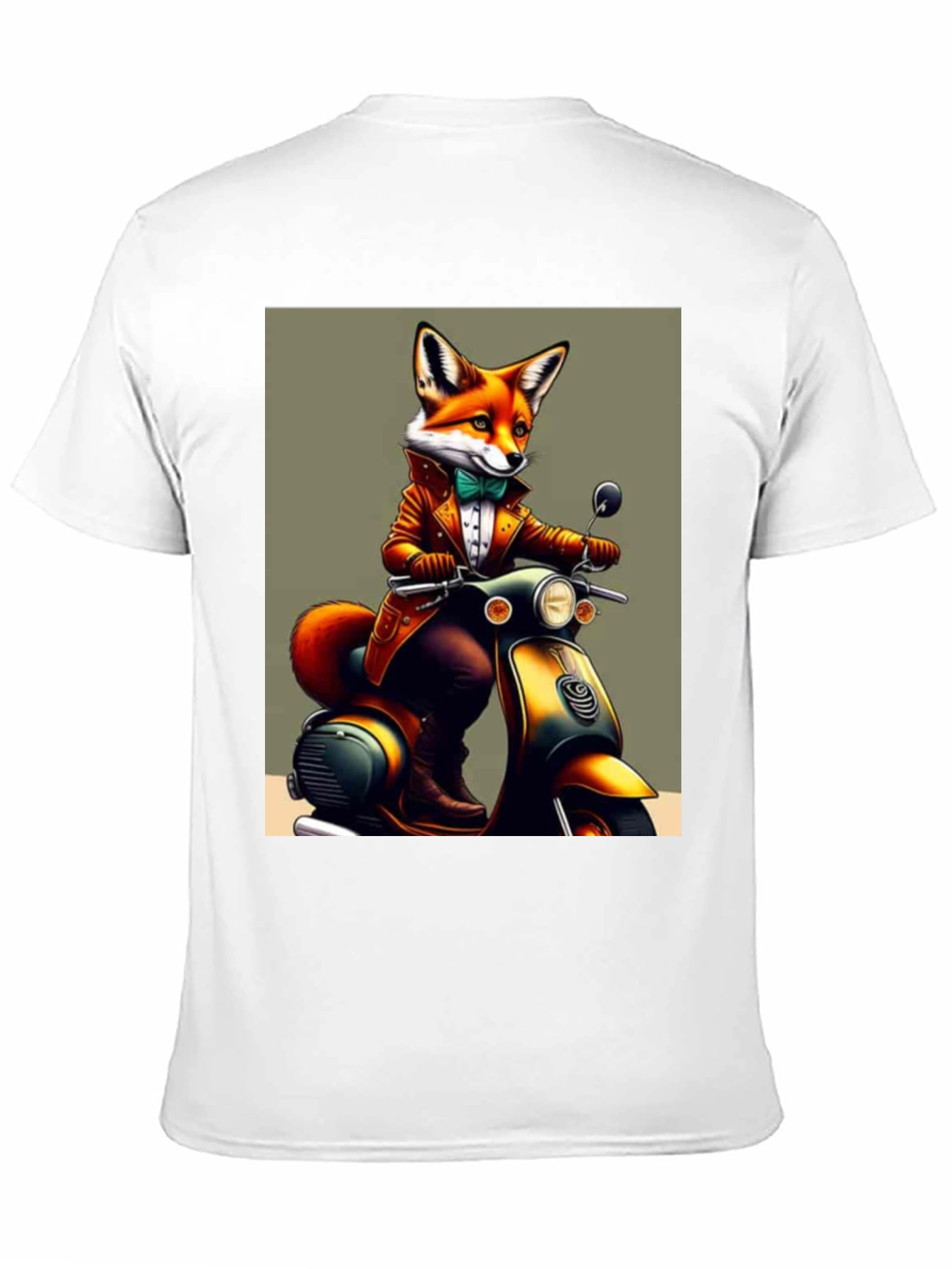 Fox on Scooter Graphic T-Shirt