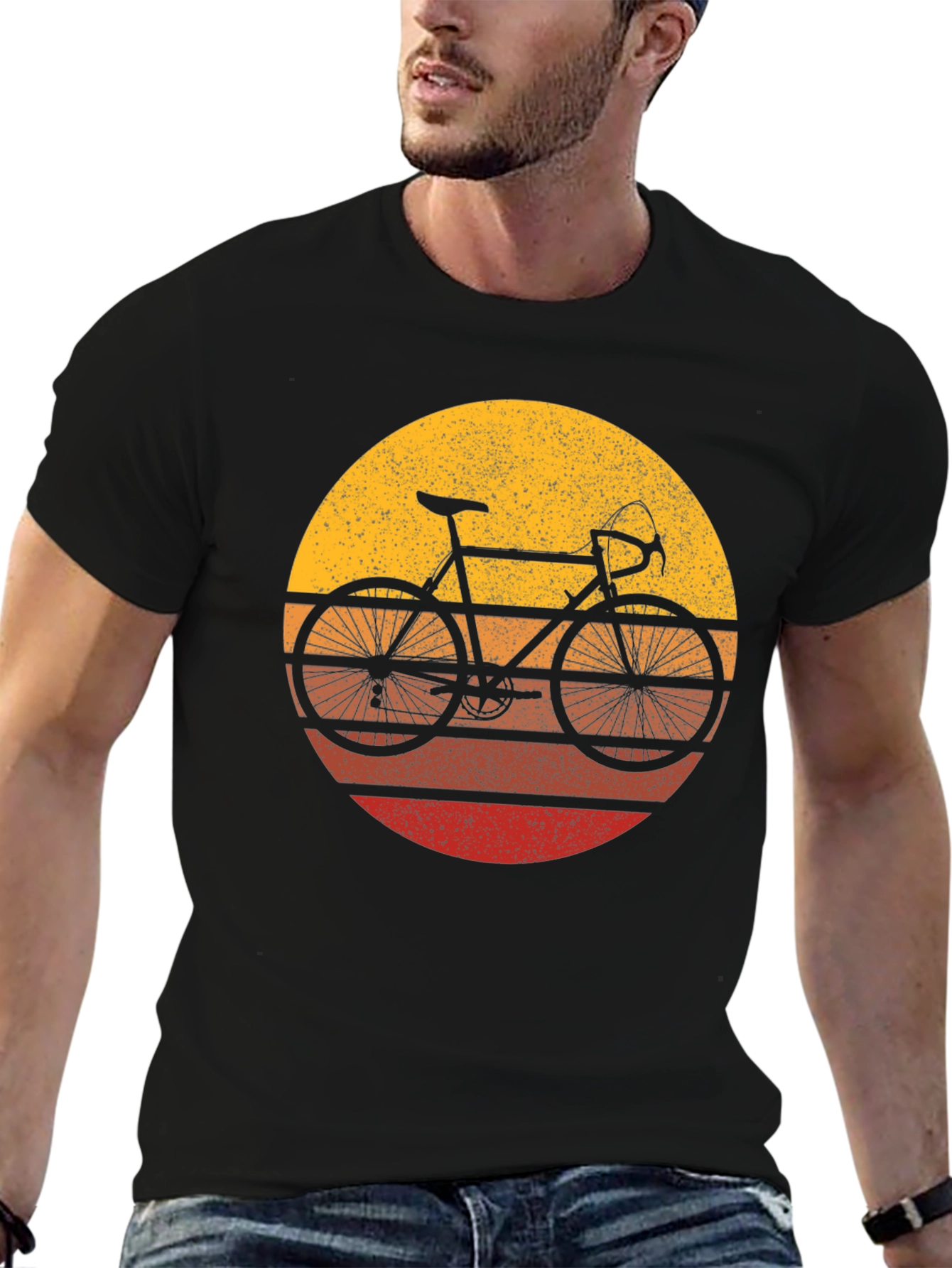 Retro Bike Sunset T-Shirt - Classic Cycling Style
