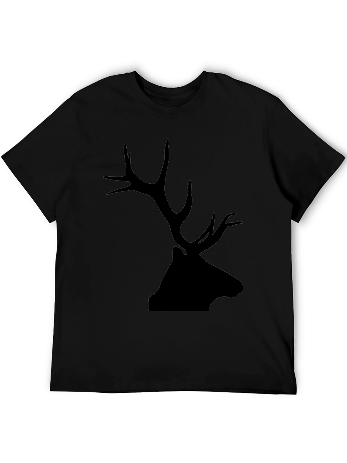 Mens Black Deer Silhouette Graphic T-Shirt