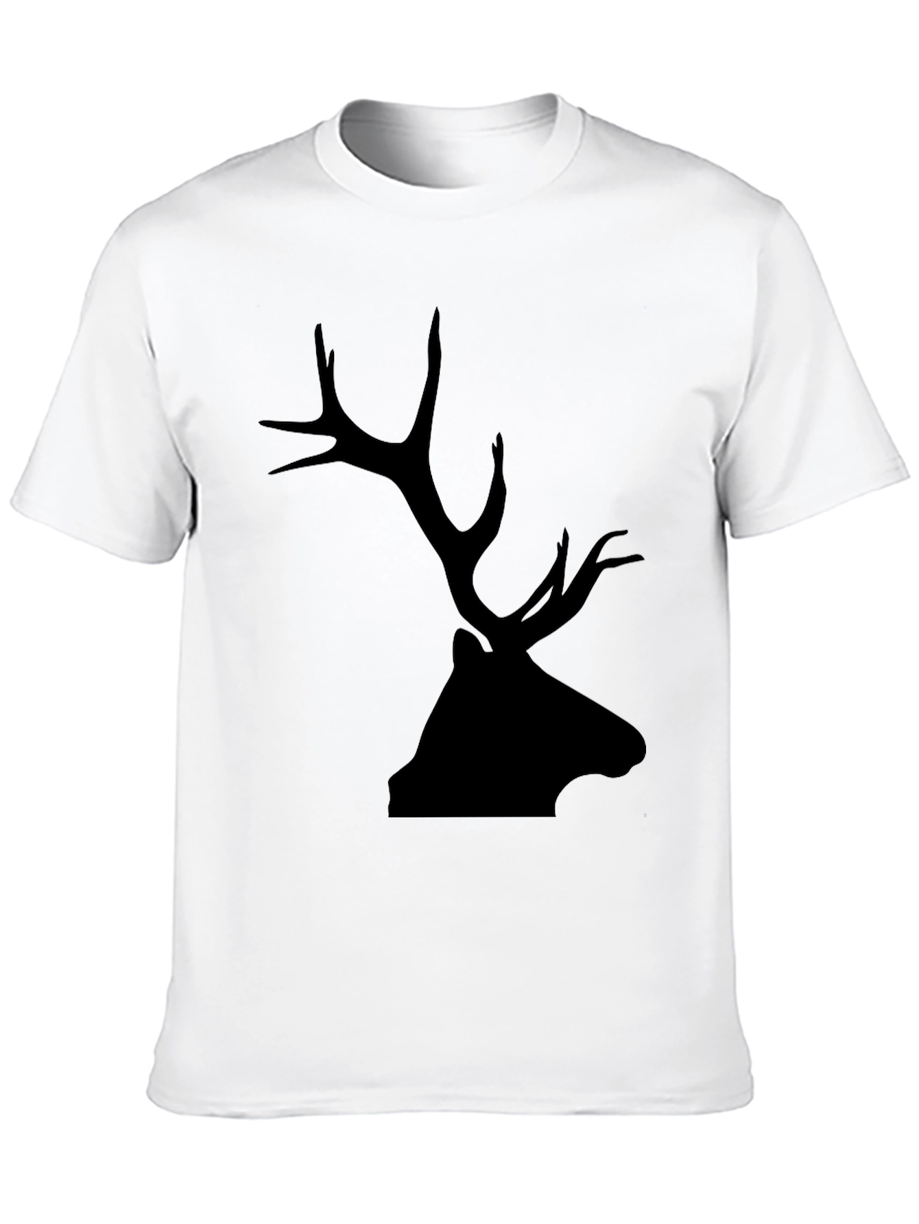 Mens Black Deer Silhouette Graphic T-Shirt