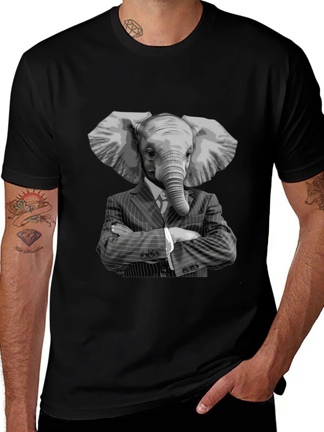 Elephant Suit T-Shirt - Unique Graphic Tee