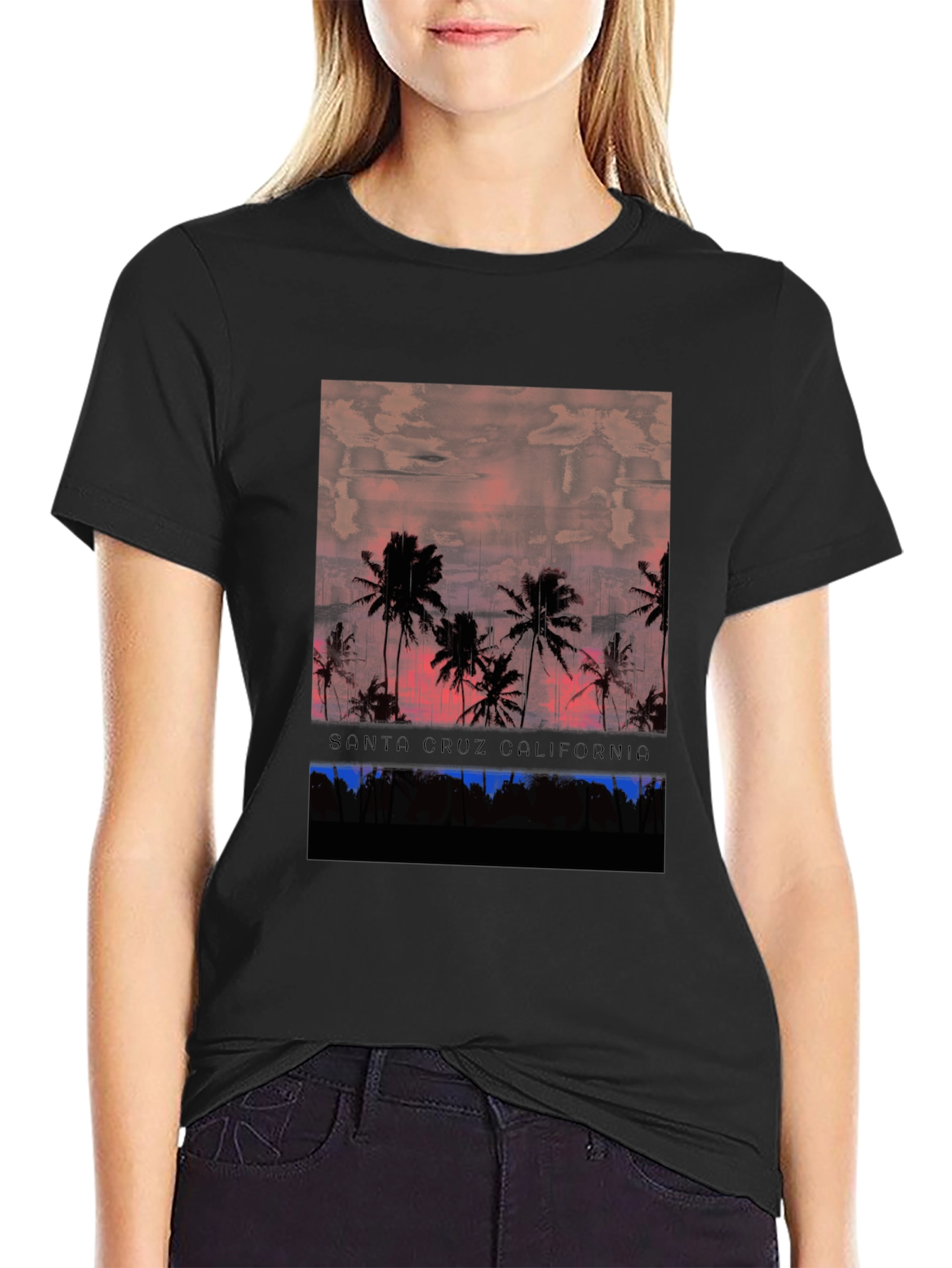 Santa Cruz California Palm Tree Graphic Tee