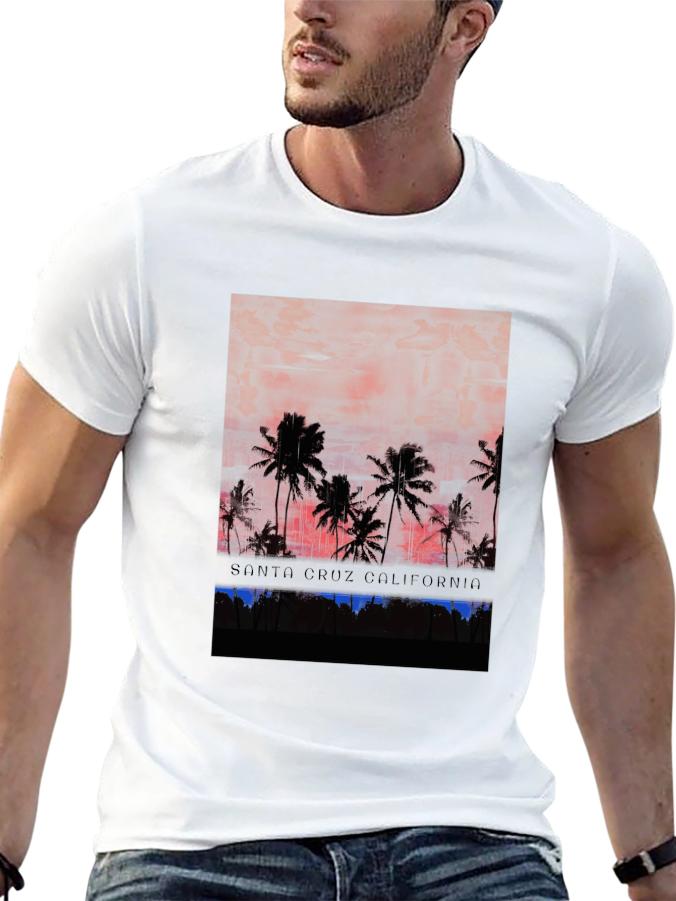 Santa Cruz California Palm Tree Graphic Tee