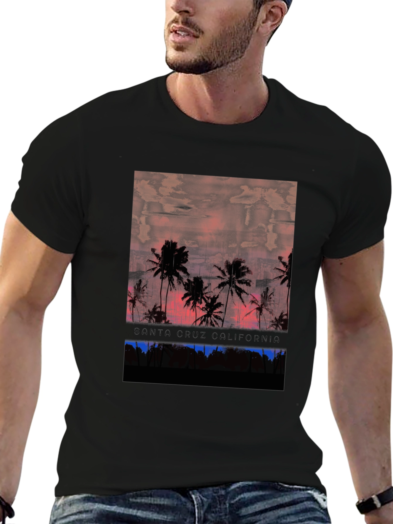 Santa Cruz California Palm Tree Graphic Tee