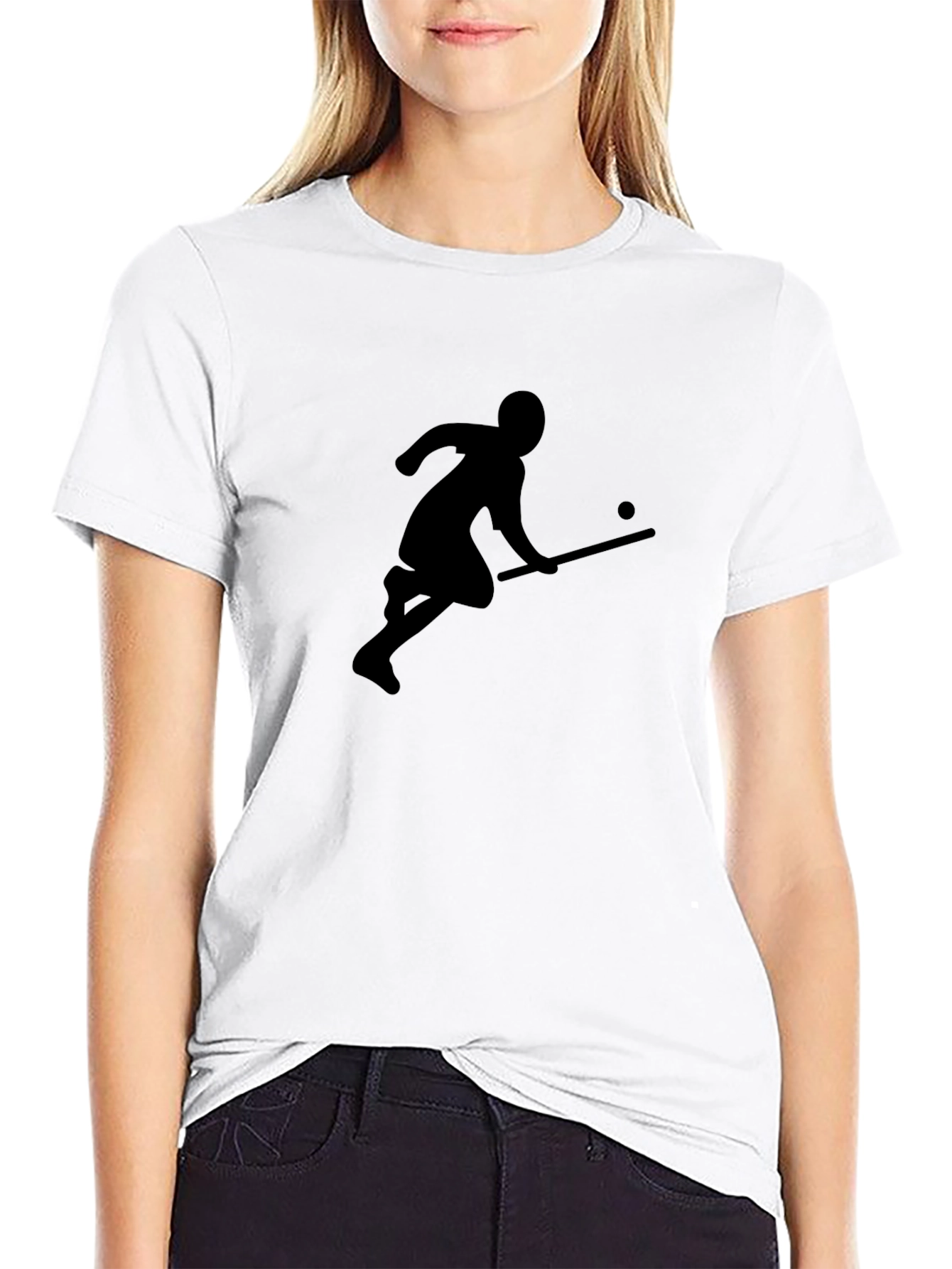 Field Hockey Silhouette Black T-Shirt