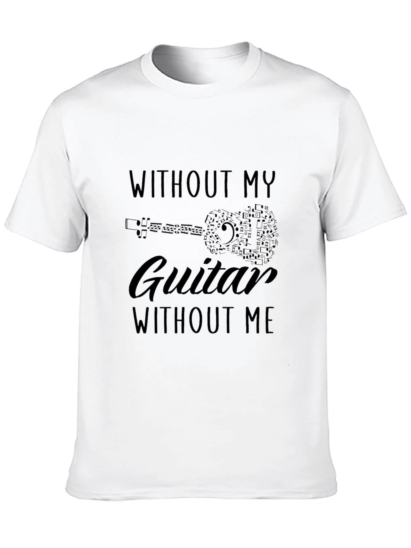 Without My Guitar Without Me Mens Black T-Shirt