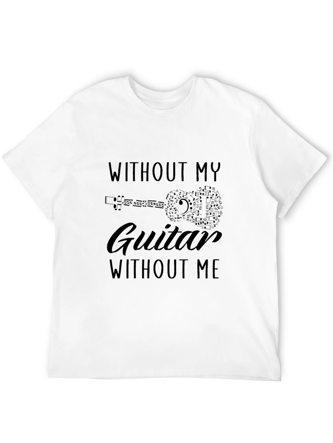 Without My Guitar Without Me Mens Black T-Shirt