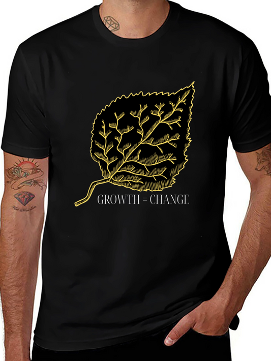 Growth & Change Graphic Tee - Black Cotton Casual Shirt