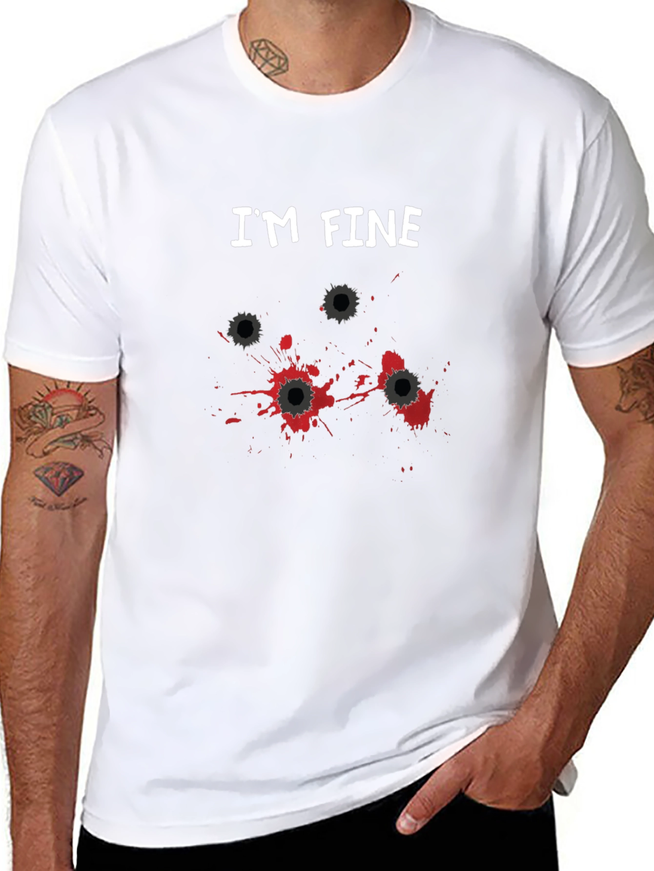 Im Fine Bullet Hole Graphic Novelty T-Shirt
