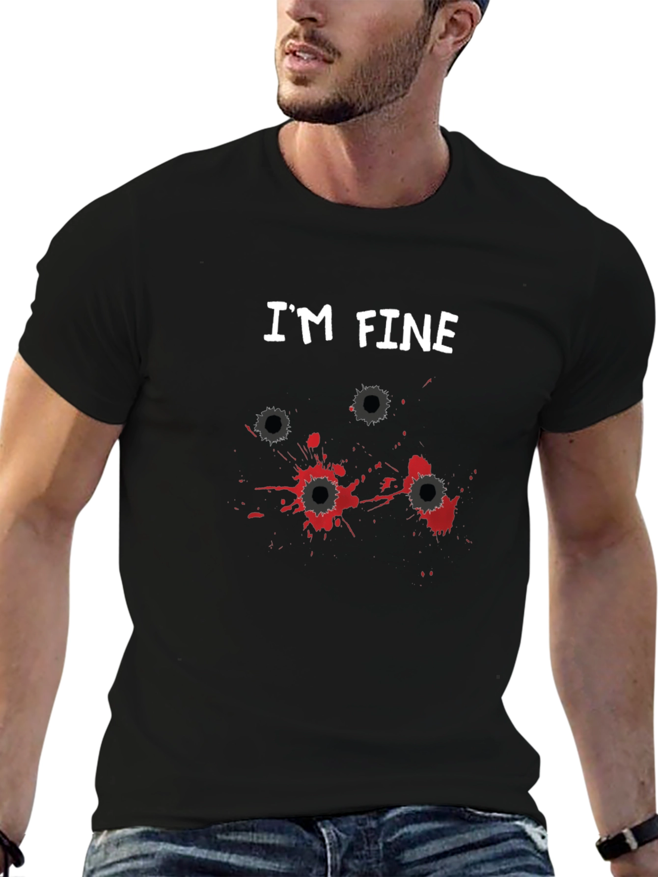 Im Fine Bullet Hole Graphic Novelty T-Shirt