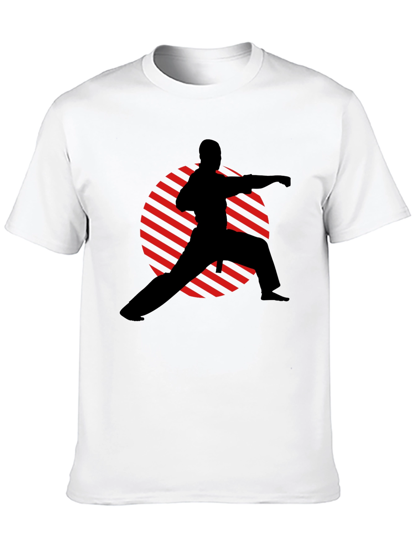 Karate Silhouette Graphic T-Shirt - Black