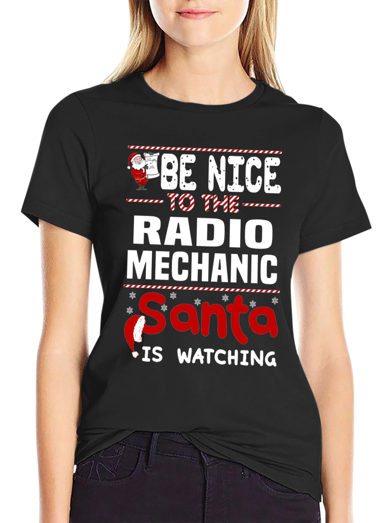 Radio Mechanic Santa Watching T-Shirt