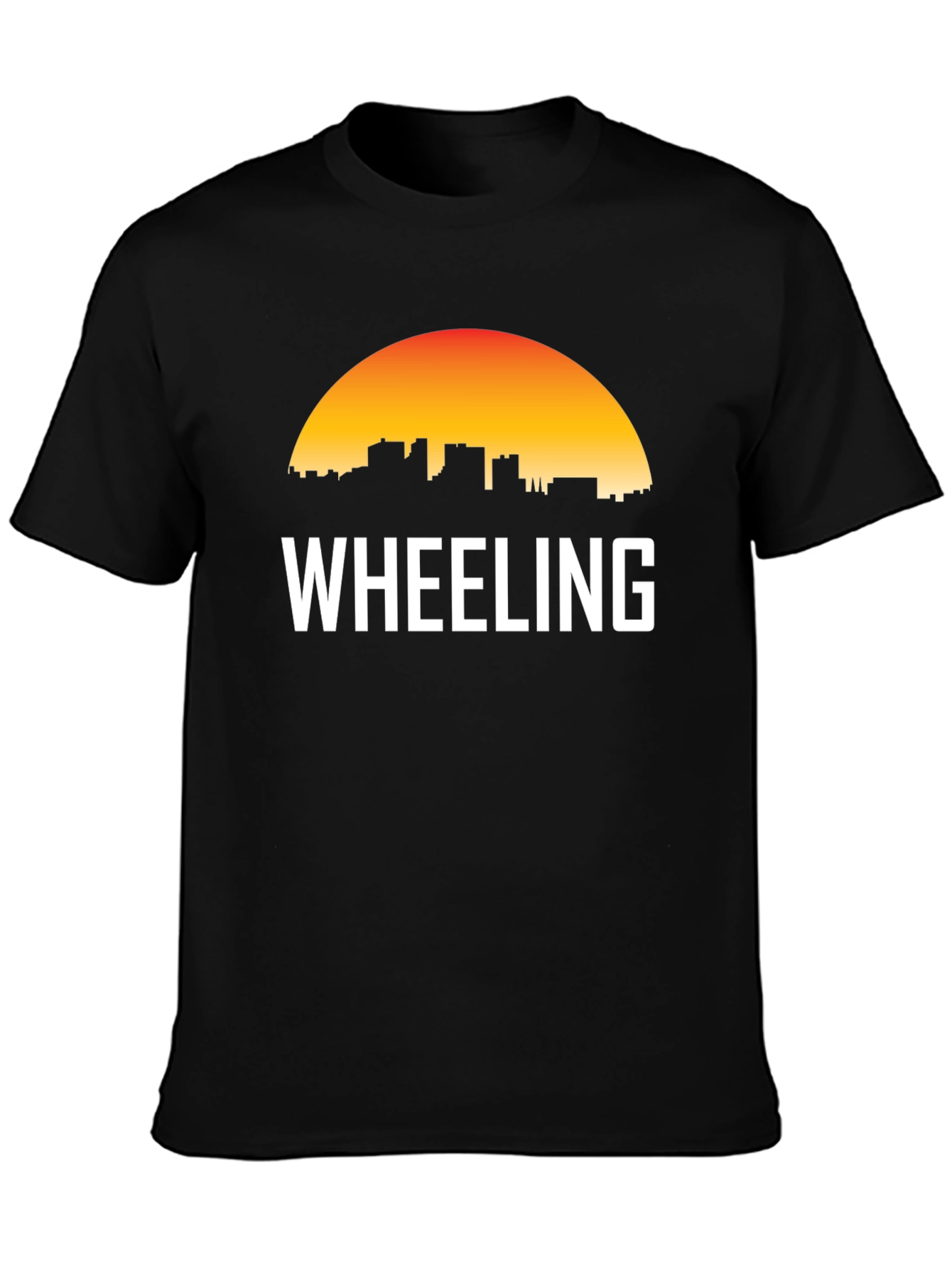 Wheeling WV T-Shirt Retro Sunset Skyline Graphic Tee