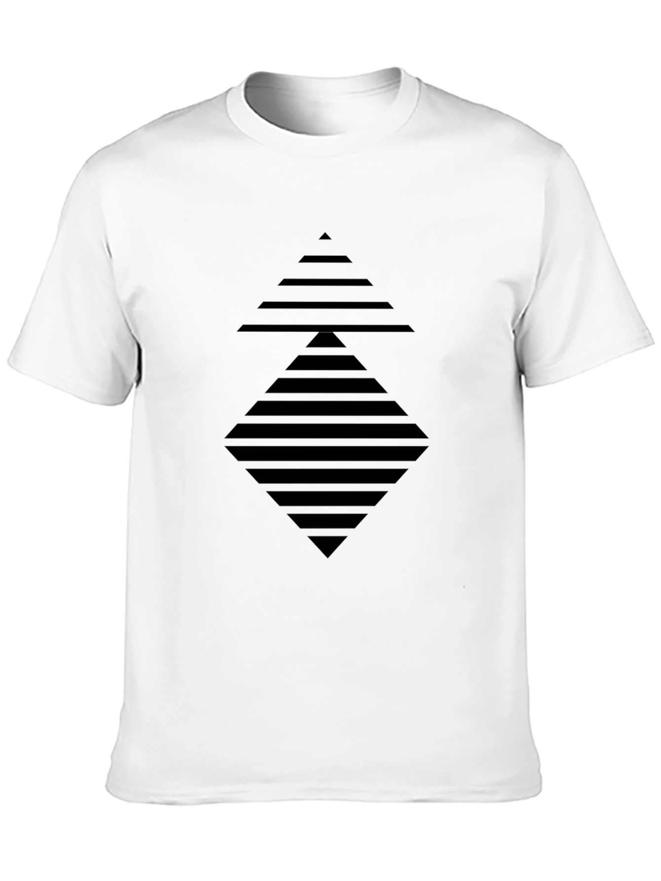 Mens Black Graphic Tee - Geometric Design