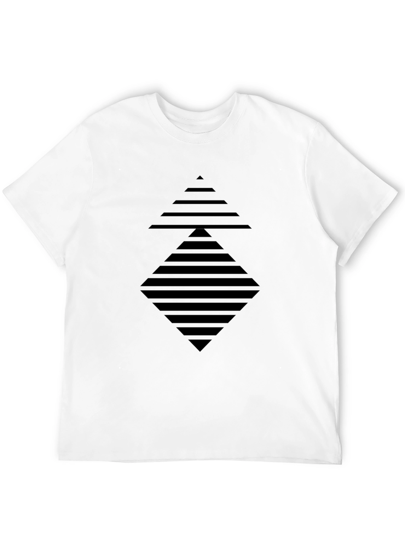 Mens Black Graphic Tee - Geometric Design