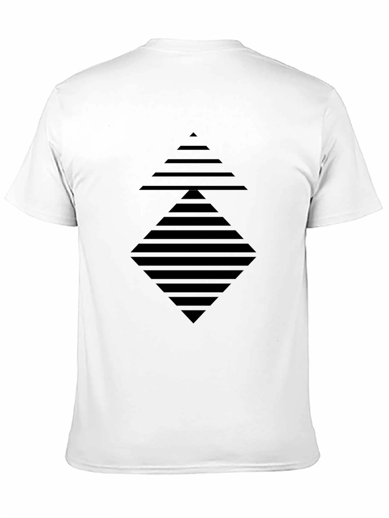 Mens Black Graphic Tee - Geometric Design