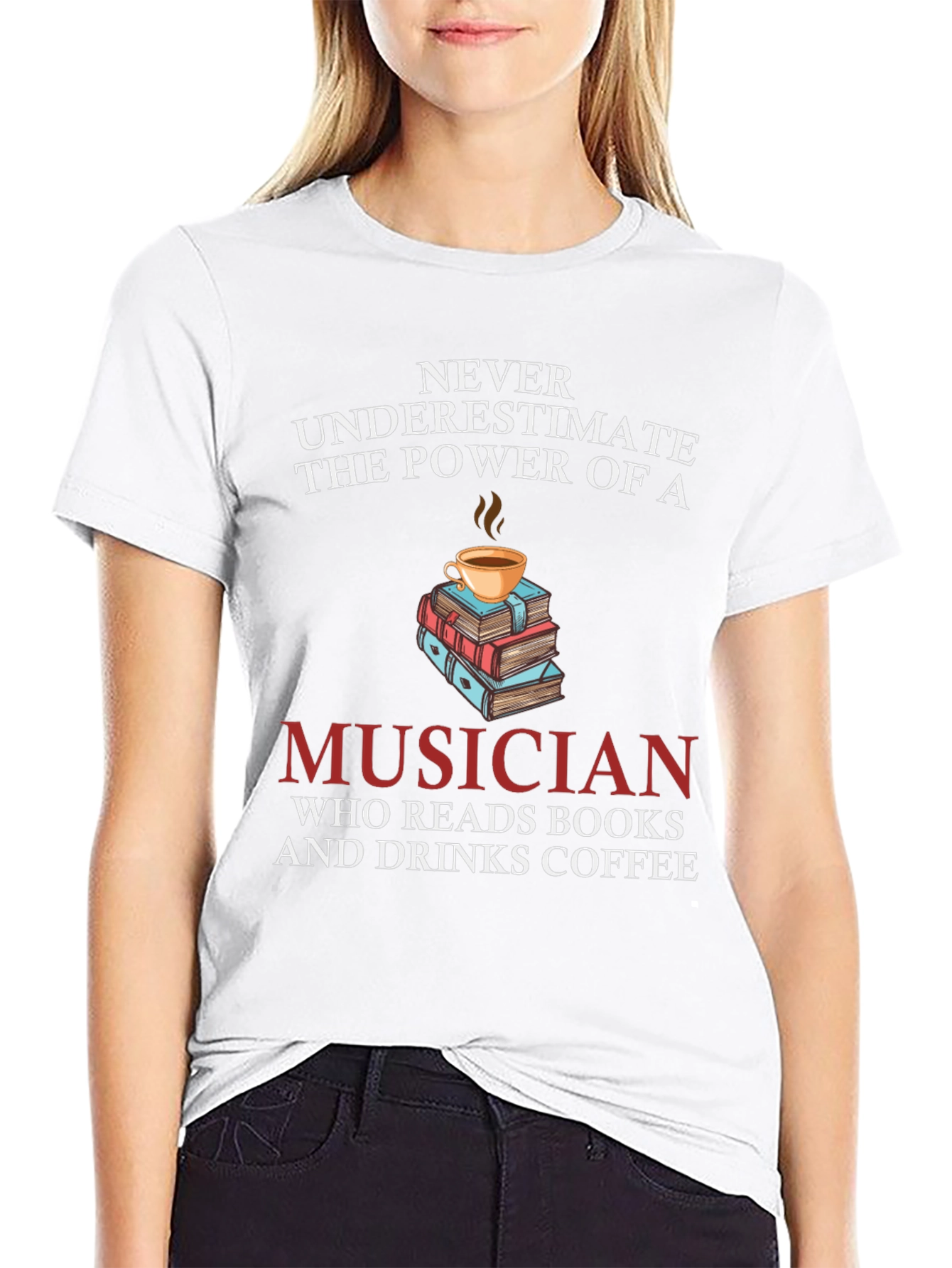 Musician Books Coffee T-Shirt Novelty