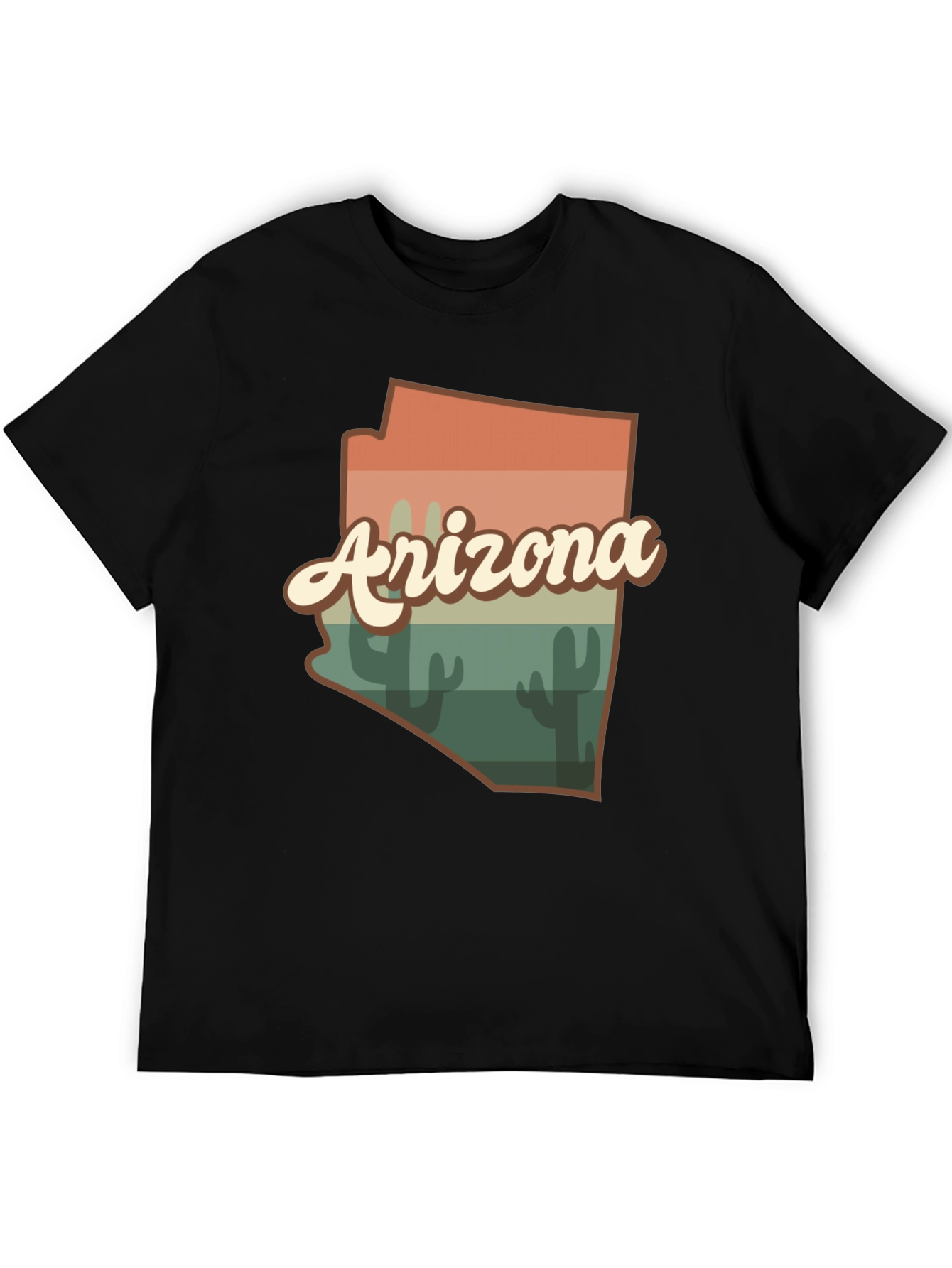 Retro Arizona Graphic Tee - Black Cotton Blend T-Shirt