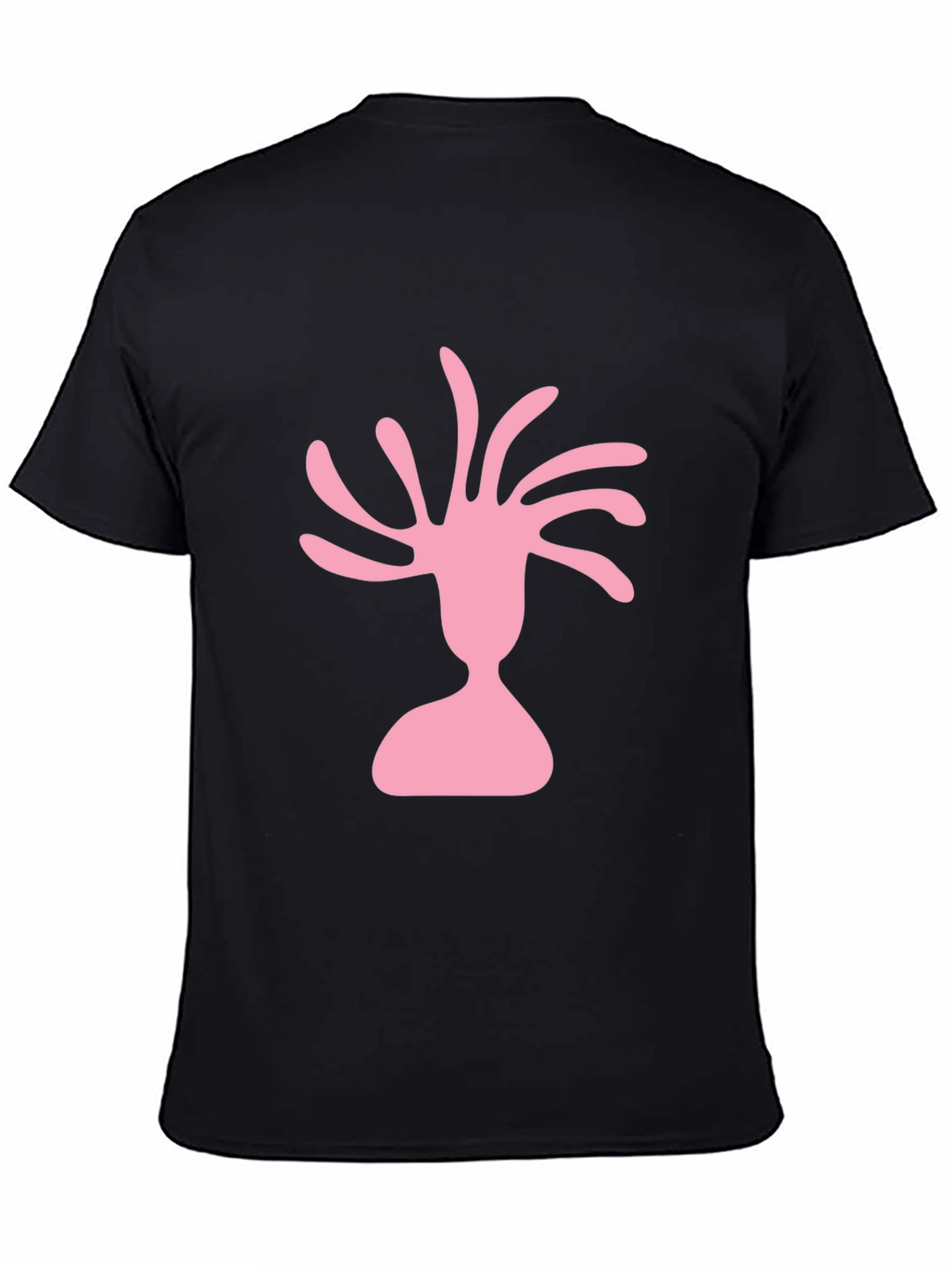 Pink Silhouette Graphic Black T-Shirt