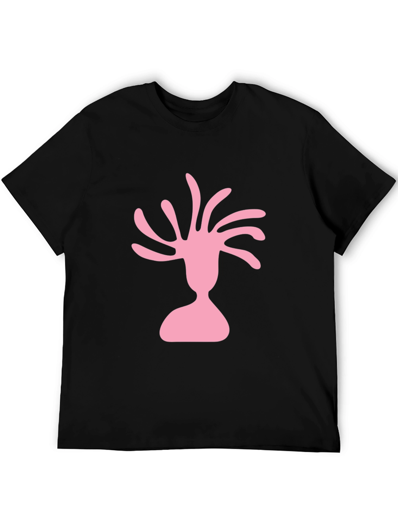 Pink Silhouette Graphic Black T-Shirt