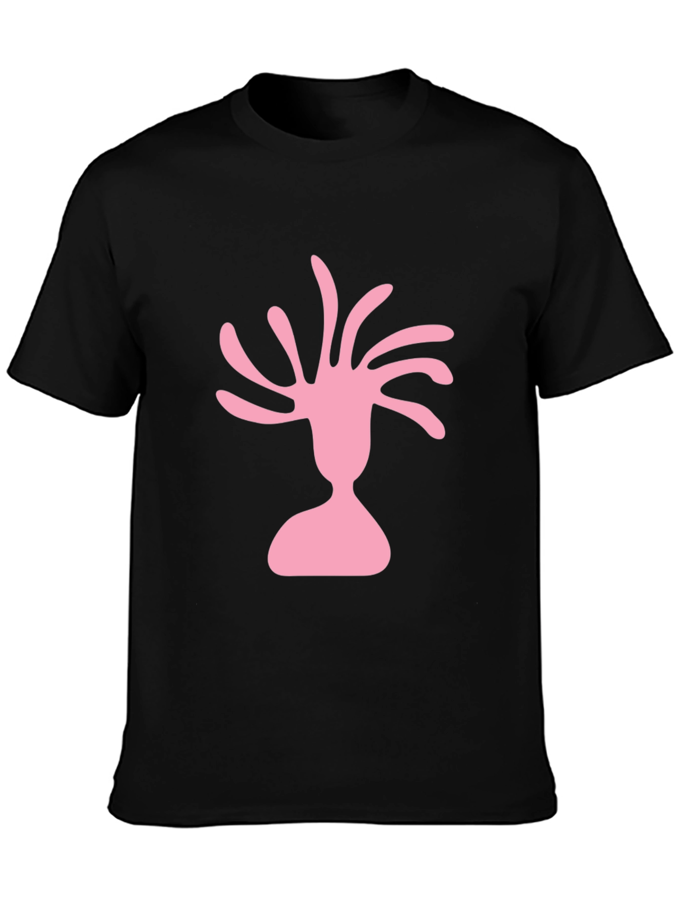 Pink Silhouette Graphic Black T-Shirt