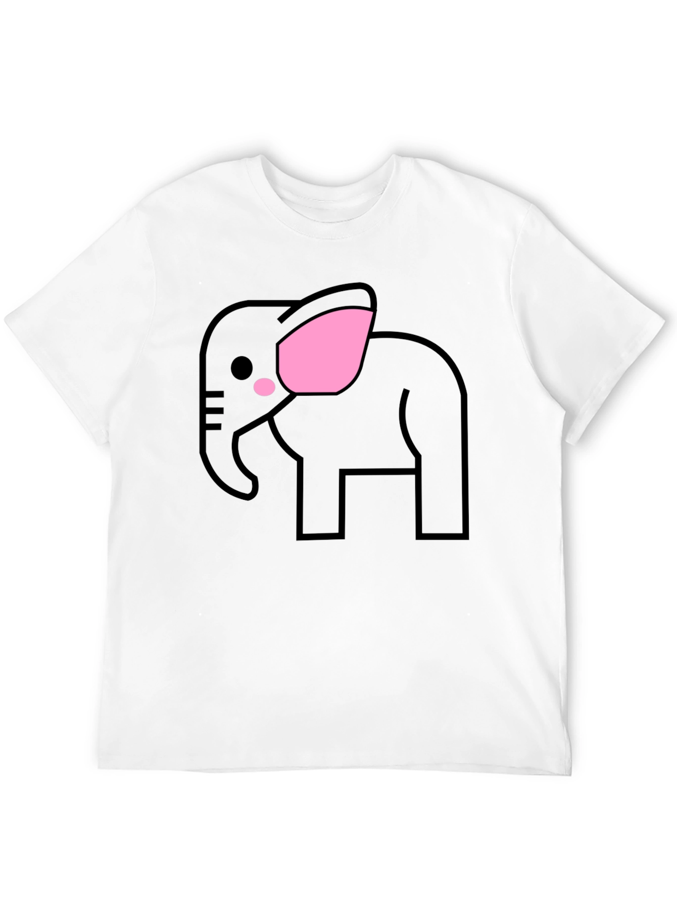 Cute Elephant Graphic T-Shirt - Black