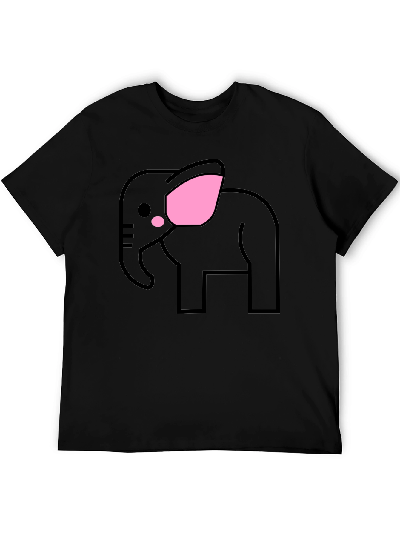 Cute Elephant Graphic T-Shirt - Black