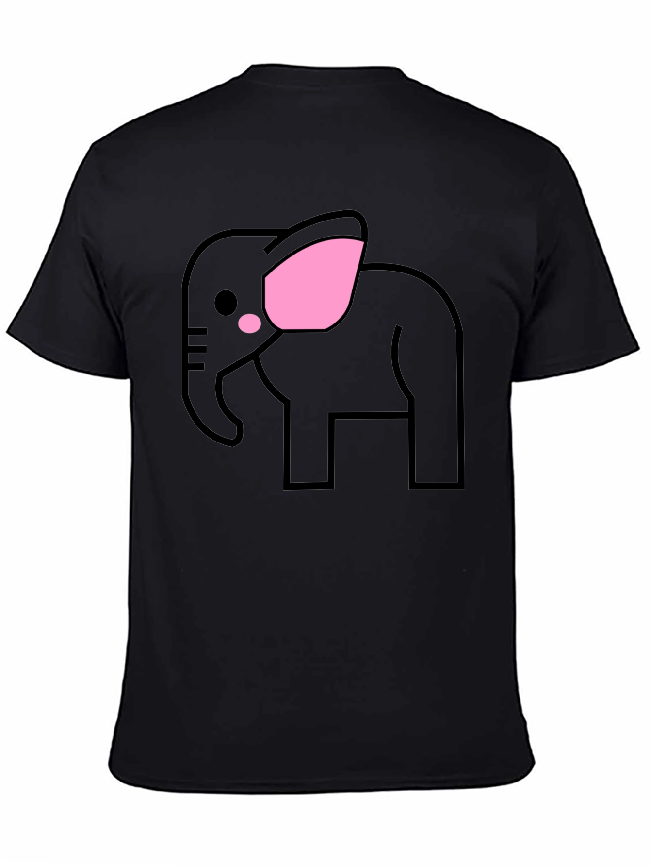 Cute Elephant Graphic T-Shirt - Black