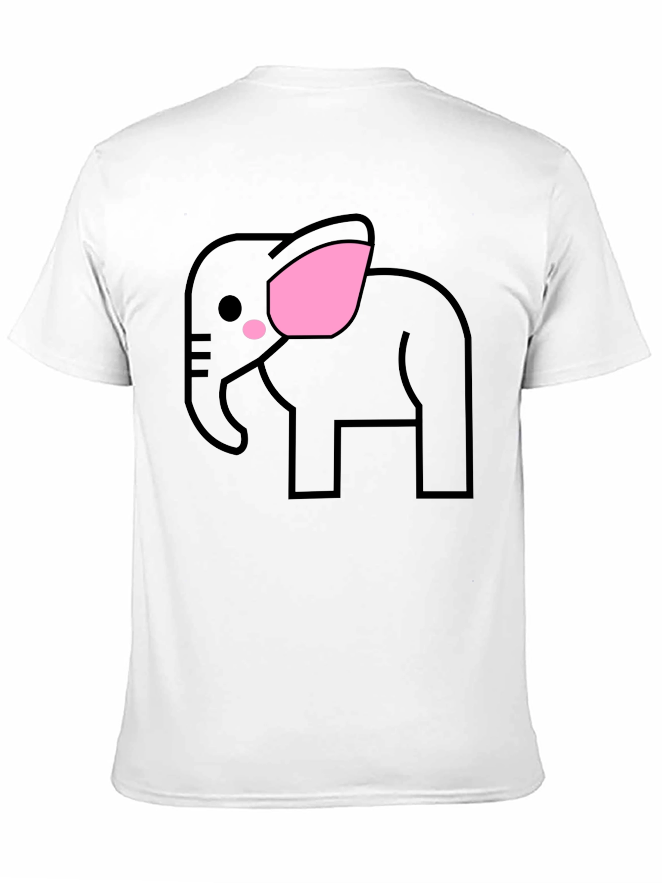 Cute Elephant Graphic T-Shirt - Black