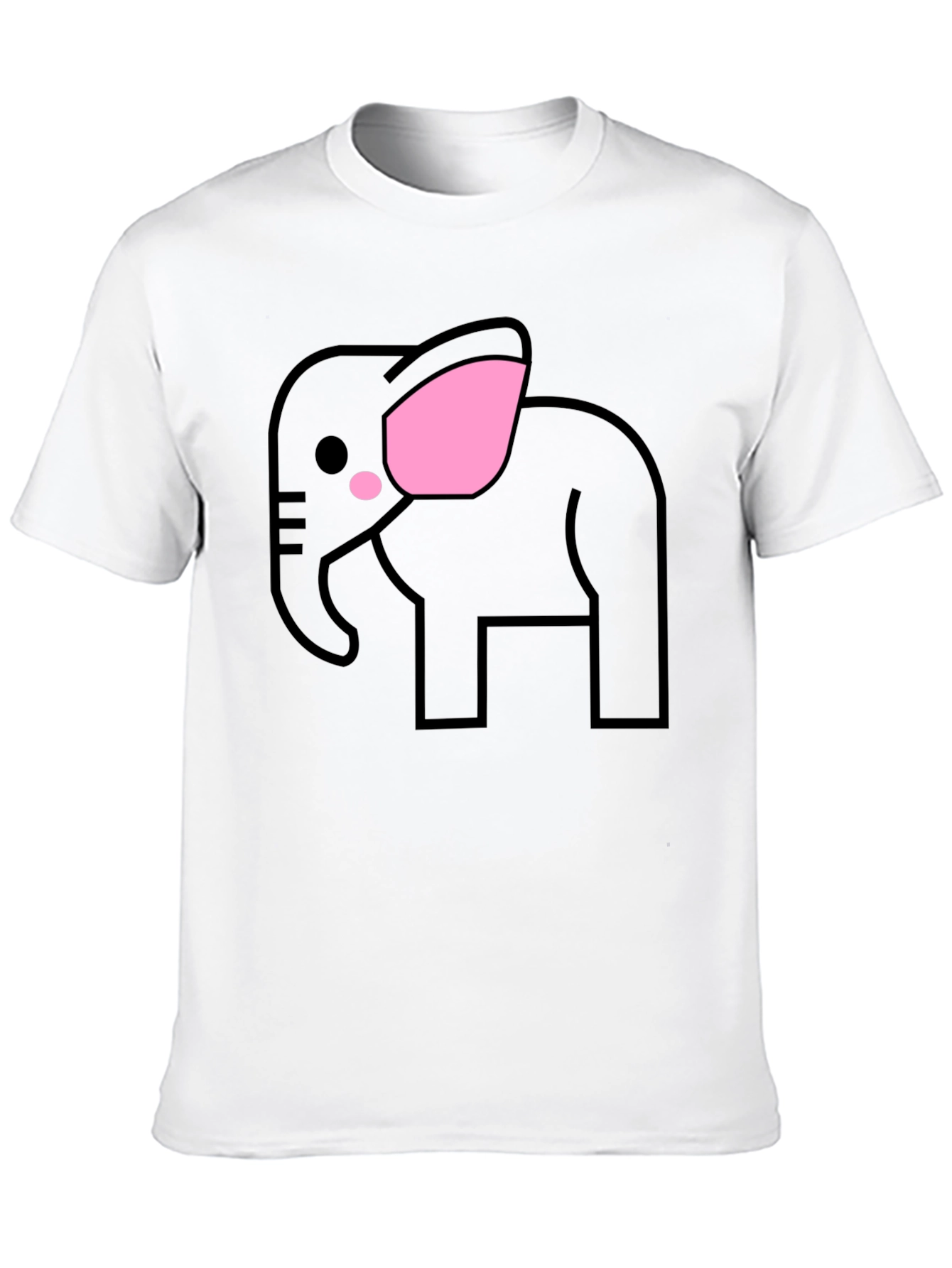 Cute Elephant Graphic T-Shirt - Black