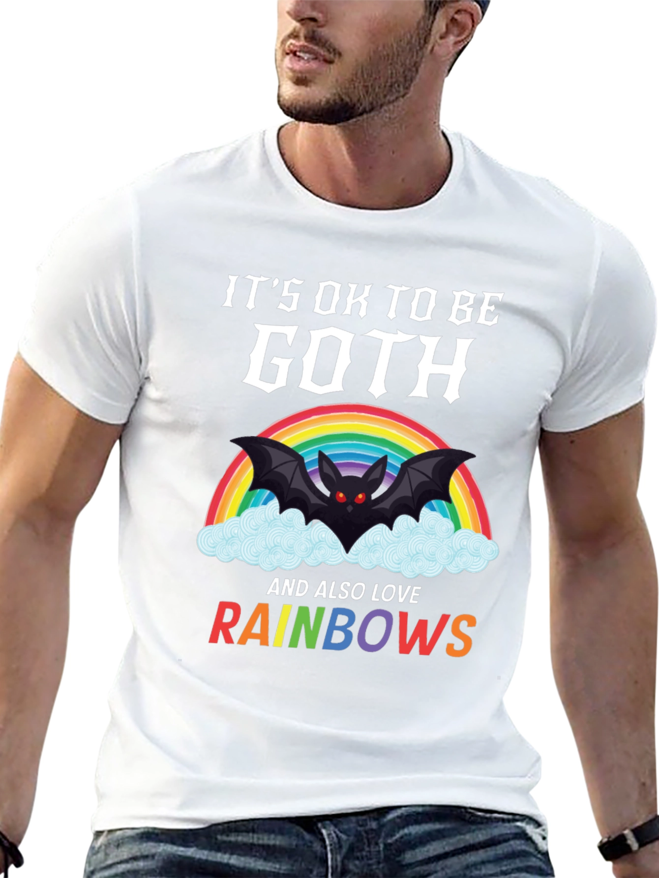 Its Ok to Be Goth Rainbow T-Shirt