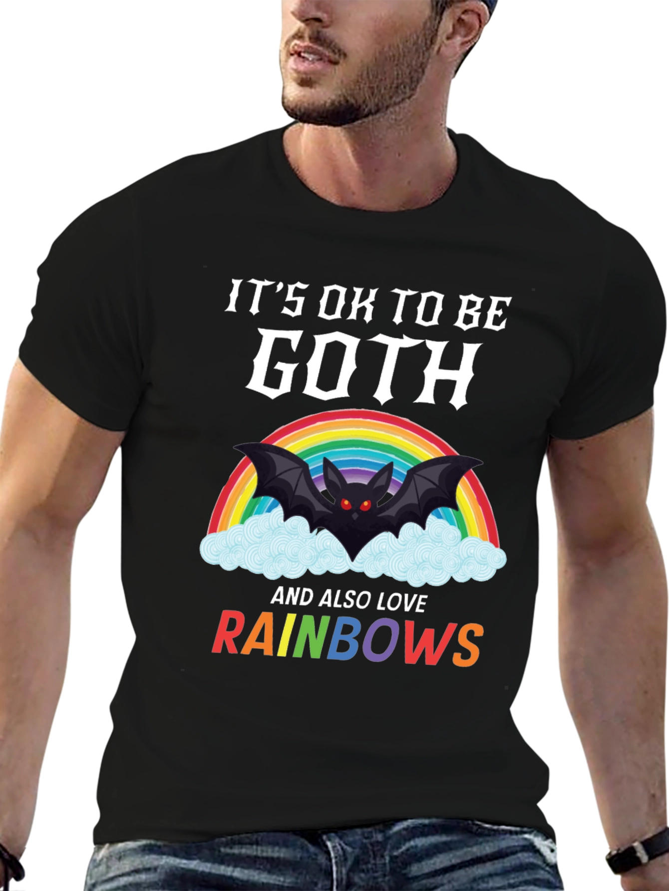 Its Ok to Be Goth Rainbow T-Shirt