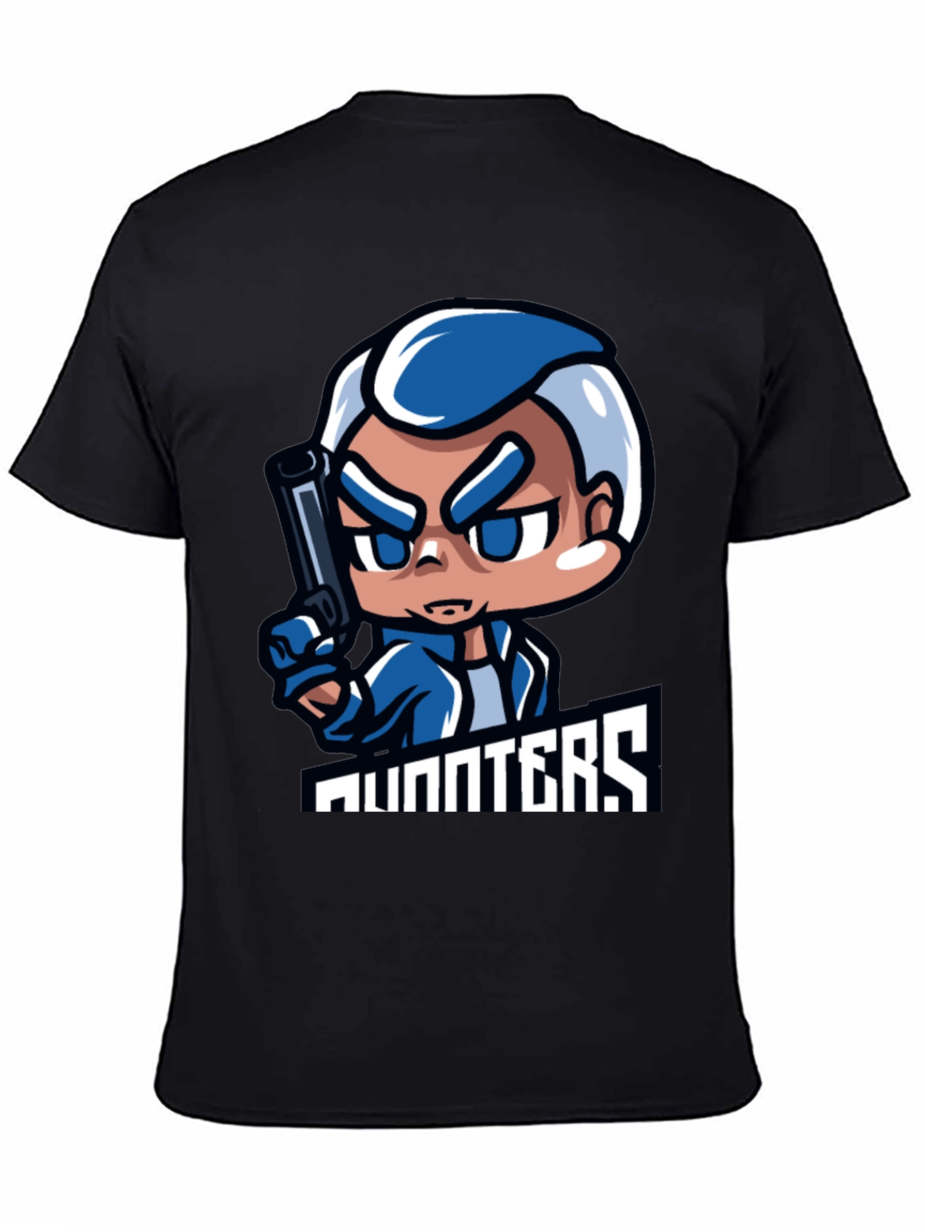 Hunters Cartoon Graphic Black T-Shirt