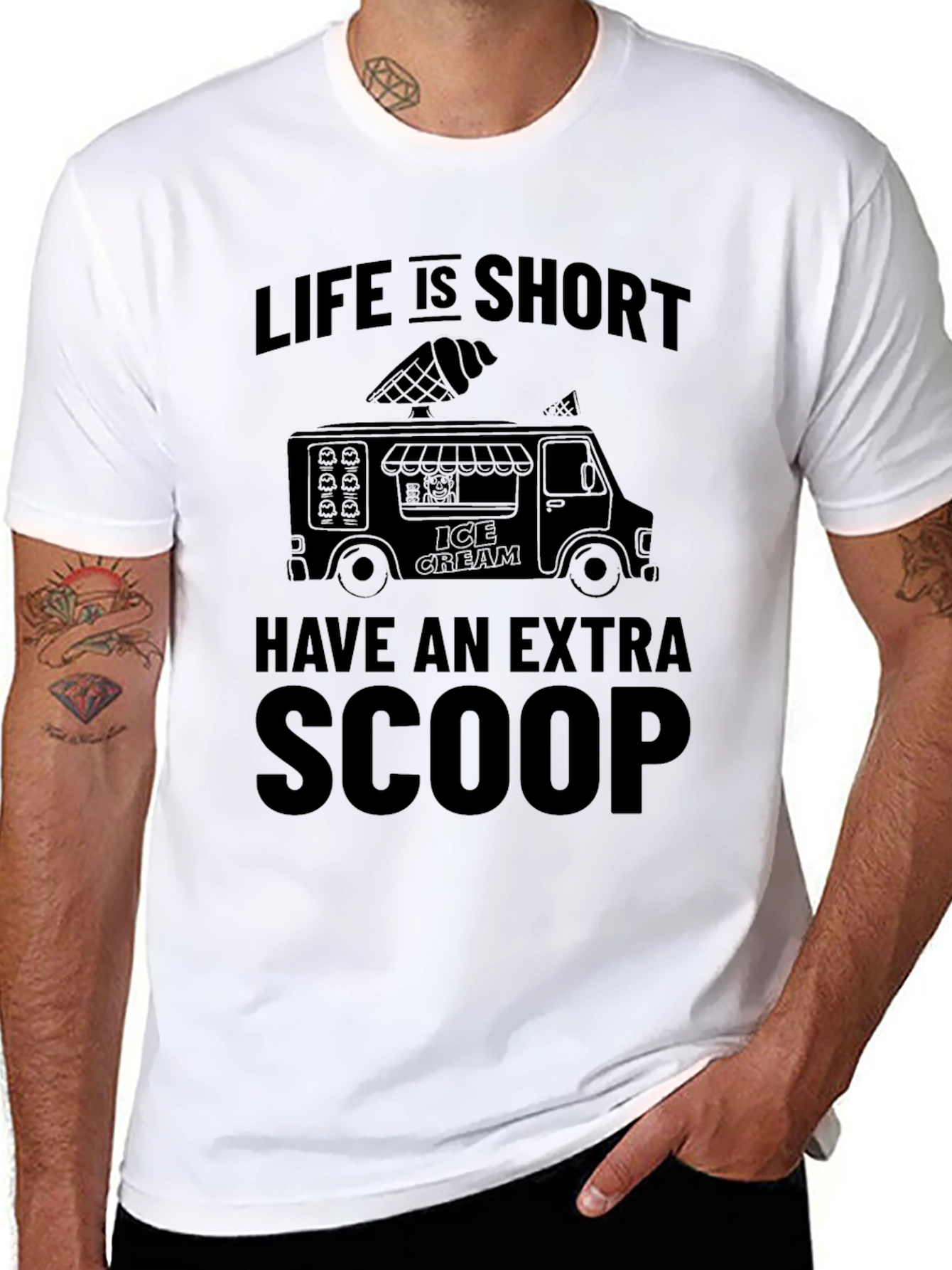 Life Is Short Extra Scoop Ice Cream T-Shirt