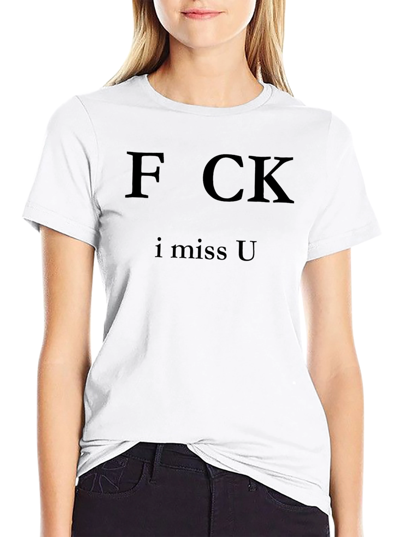F CK I Miss U Black Graphic Tee