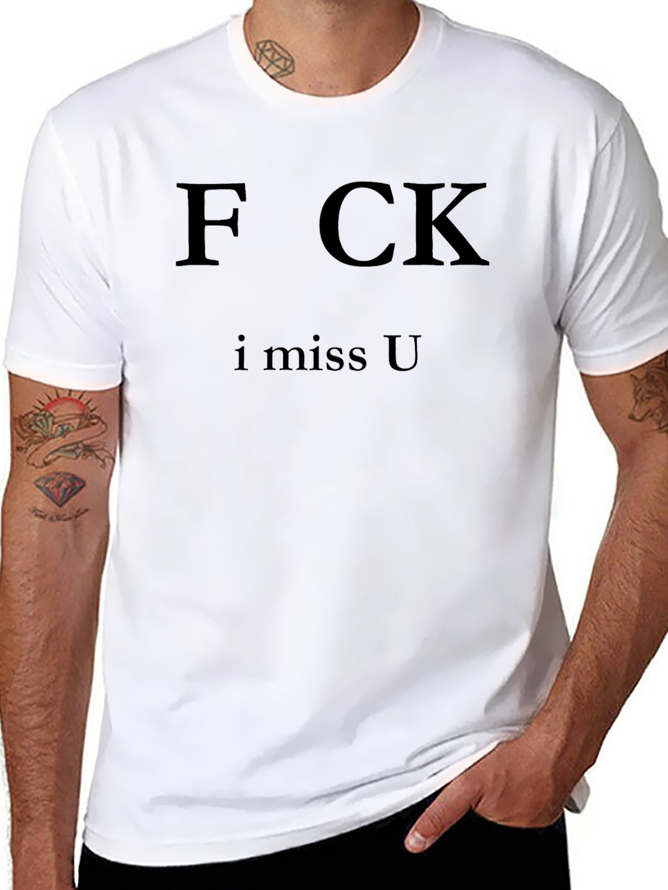F CK I Miss U Black Graphic Tee