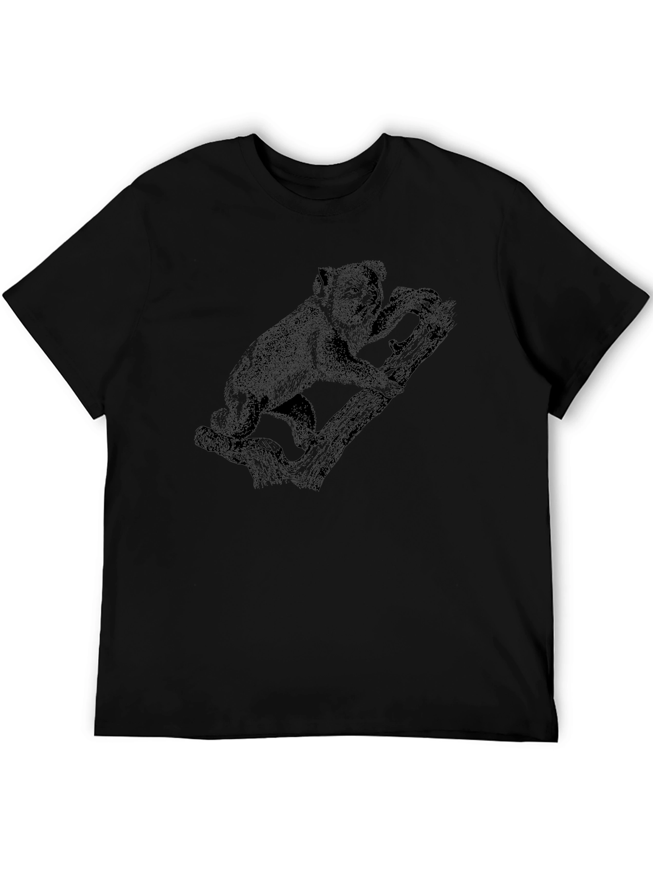 Koala Bear Print Black T-Shirt