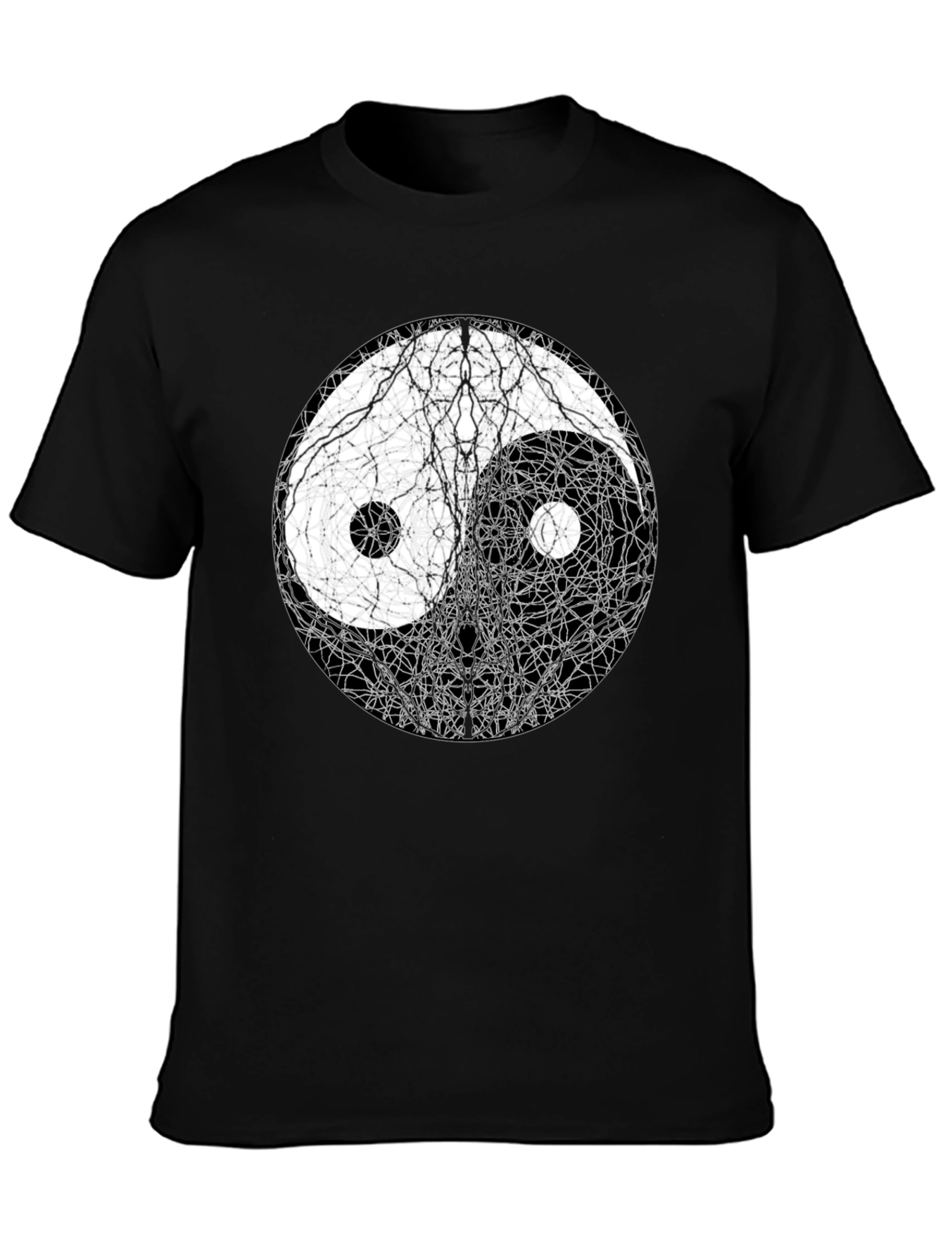 Yin Yang Tree Black T-Shirt