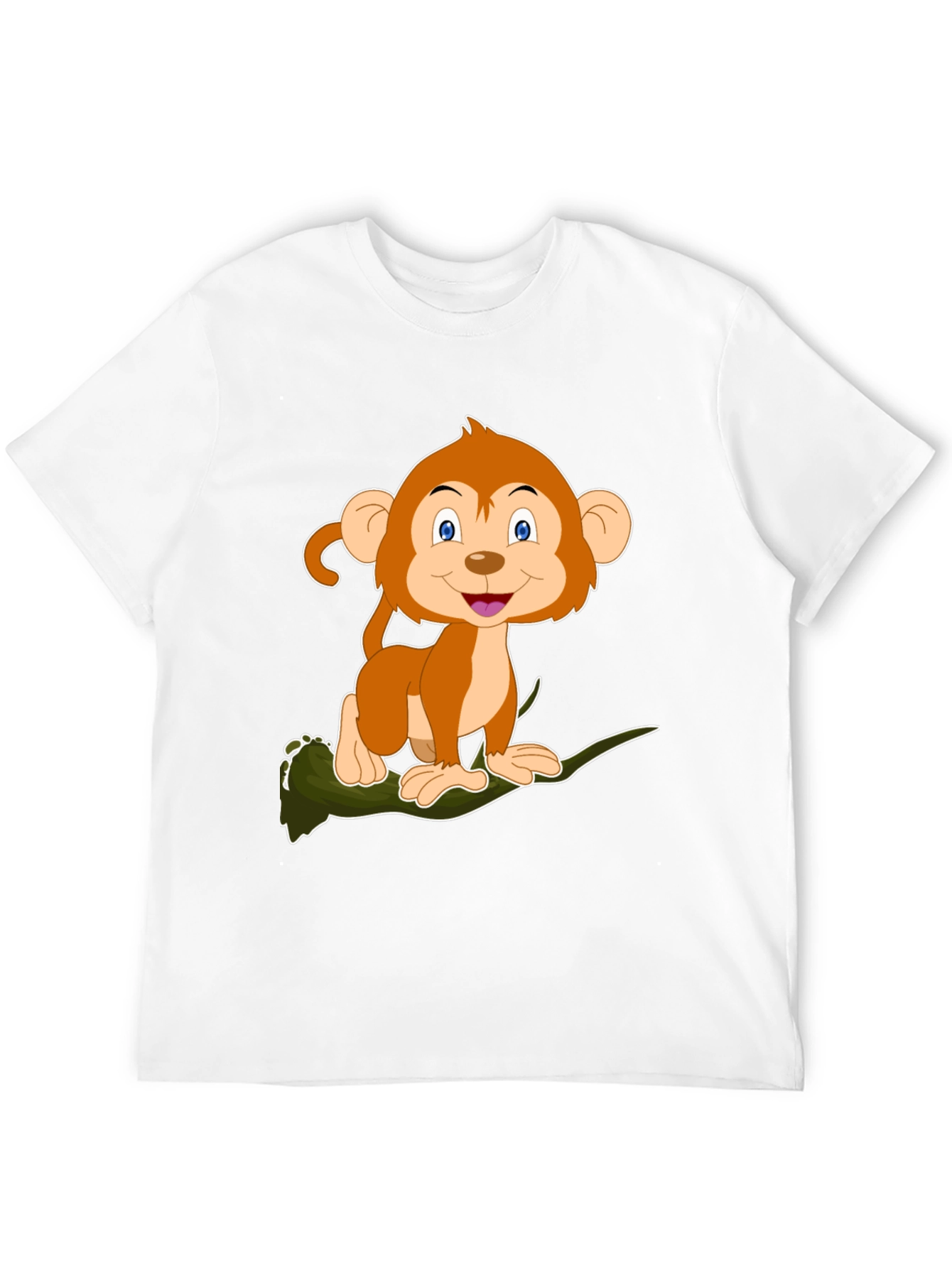 Monkey Cartoon Graphic Black T-Shirt